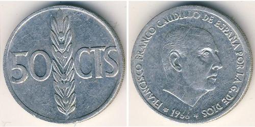 50 Centimo Francoist Spain (1936 - 1975) Aluminium Francisco Franco (1892 – 1975)