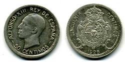 50 Centimo Kingdom of Spain (1874 - 1931) Argent 