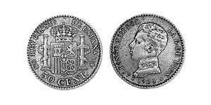 50 Centimo Kingdom of Spain (1874 - 1931) Argent Alfonso XIII of Spain (1886 - 1941)