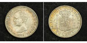 50 Centimo Kingdom of Spain (1874 - 1931) Argent 