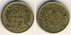 50 Centimo Tunisie Bronze/Aluminium 