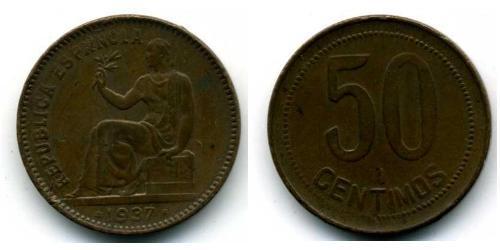 50 Centimo Segunda República Española (1931 - 1939) Cobre 