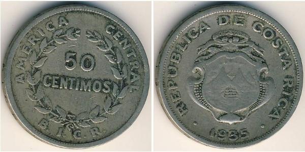 50 Centimo Costa Rica Níquel/Cobre 