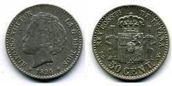 50 Centimo Kingdom of Spain (1874 - 1931) Plata 