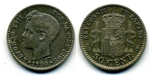 50 Centimo Kingdom of Spain (1874 - 1931) Plata Alfonso XIII of Spain (1886 - 1941)