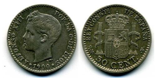 50 Centimo Kingdom of Spain (1874 - 1931) Silber Alfonso XIII of Spain (1886 - 1941)