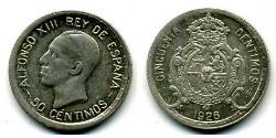 50 Centimo Kingdom of Spain (1874 - 1931) Silver 