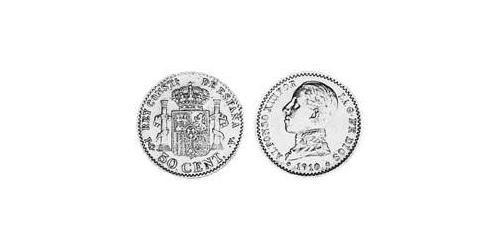 50 Centimo Kingdom of Spain (1874 - 1931) Silver Alfonso XIII of Spain (1886 - 1941)