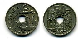 50 Centimo 佛朗哥时期 (1936 - 1975) 镍/銅 弗朗西斯科·佛朗哥 (1892 – 1975)