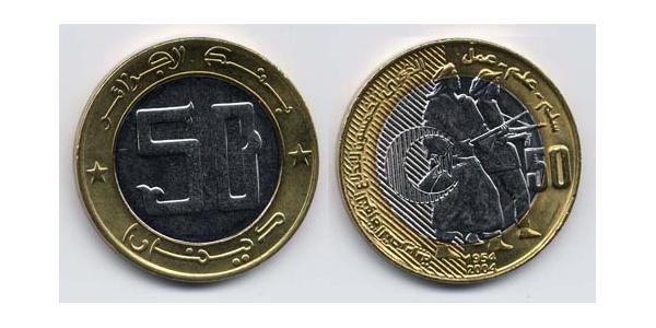 50 Denaro Algeria Bimetal 