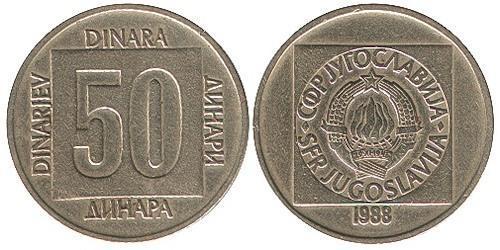 50 Denaro Repubblica Socialista Federale di Jugoslavia (1943 -1992) Ottone 