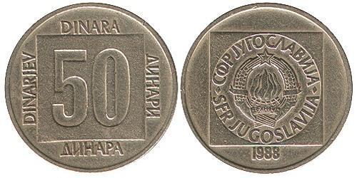 50 Dinar République fédérative socialiste de Yougoslavie (1943 -1992) Laiton 