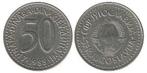 50 Dinar 南斯拉夫社会主义联邦共和国 (1943 - 1992) 銅/Zinc 