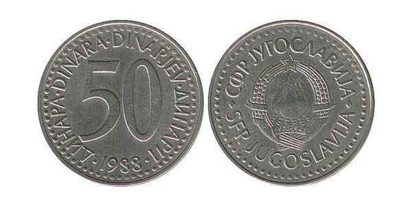 50 Dinar 南斯拉夫社会主义联邦共和国 (1943 - 1992) 銅/Zinc 
