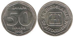 50 Dinaro República Federativa Socialista de Yugoslavia (1943 -1992) Níquel/Cobre 