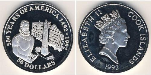50 Dollar Îles Cook Argent 