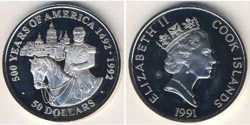 50 Dollar Îles Cook Argent 