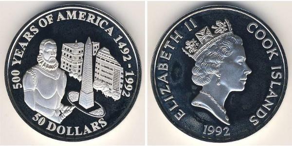 50 Dollar Îles Cook Argent 