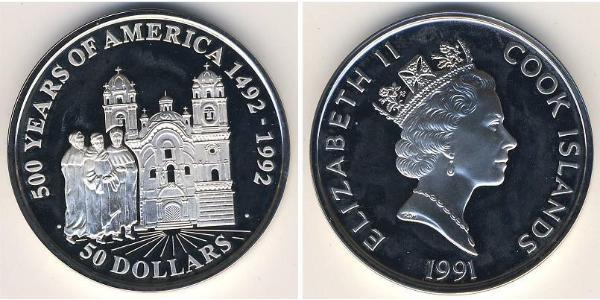 50 Dollar Îles Cook Argent 