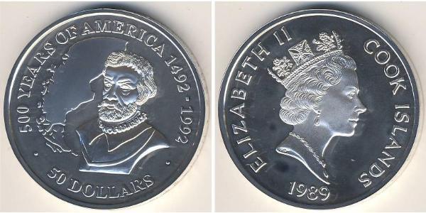 50 Dollar Îles Cook Argent 