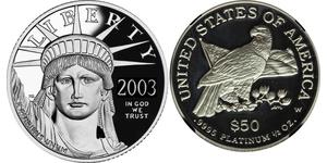 50 Dollar 美利堅合眾國 (1776 - ) Platinum 