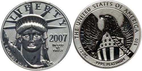 50 Dollar 美利堅合眾國 (1776 - ) Platinum 