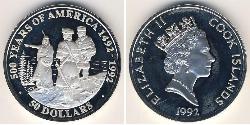 50 Dollar Cookinseln Silber 
