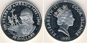 50 Dollar Cookinseln Silber 