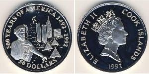 50 Dollar Cookinseln Silber 