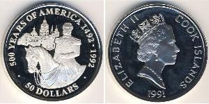 50 Dollar Cookinseln Silber 