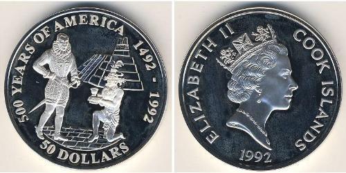 50 Dollar Cookinseln Silber 