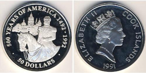 50 Dollar Cookinseln Silber 