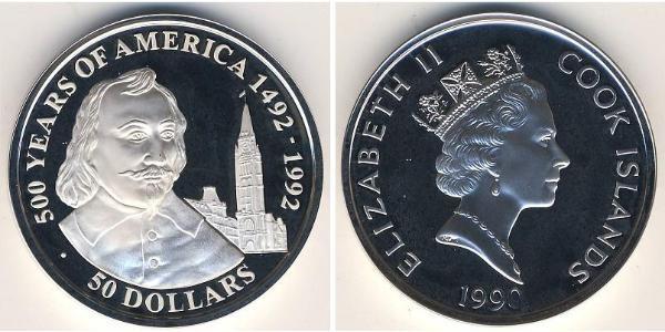 50 Dollar Cookinseln Silber 