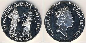 50 Dollar Cook Islands Silver 