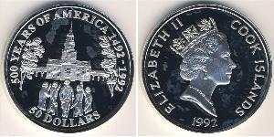 50 Dollar Cook Islands Silver 