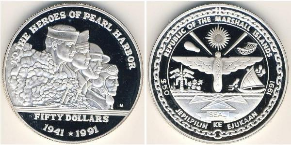 50 Dollar Marshall Islands Silver 