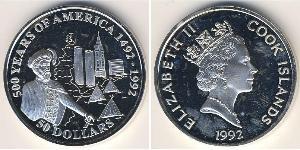 50 Dollar Cook Islands 銀 