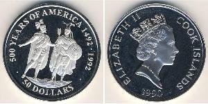 50 Dollar Cook Islands 銀 