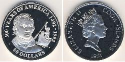 50 Dollaro Isole Cook Argento 