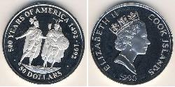 50 Dollaro Isole Cook Argento 