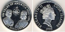 50 Dollaro Isole Cook Argento 