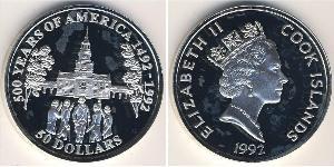 50 Dollaro Isole Cook Argento 
