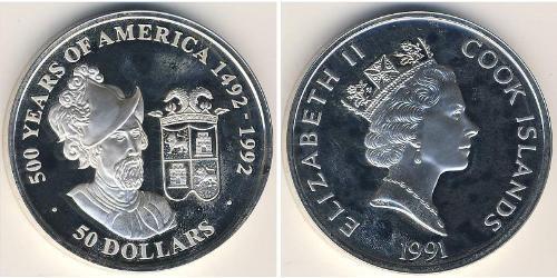 50 Dollaro Isole Cook Argento 