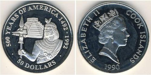 50 Dollaro Isole Cook Argento 