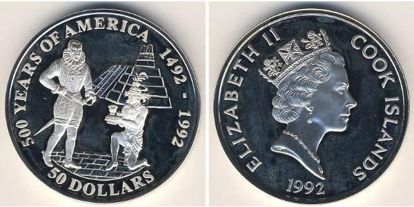 50 Dollaro Isole Cook Argento 