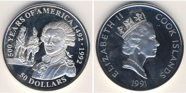 50 Dollaro Isole Cook Argento 
