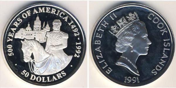50 Dollaro Isole Cook Argento 