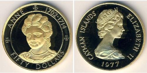 50 Dollaro Isole Cayman Oro 