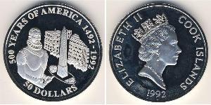 50 Dólar Islas Cook Plata 