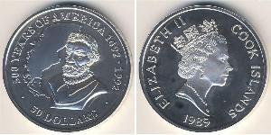 50 Dólar Islas Cook Plata 